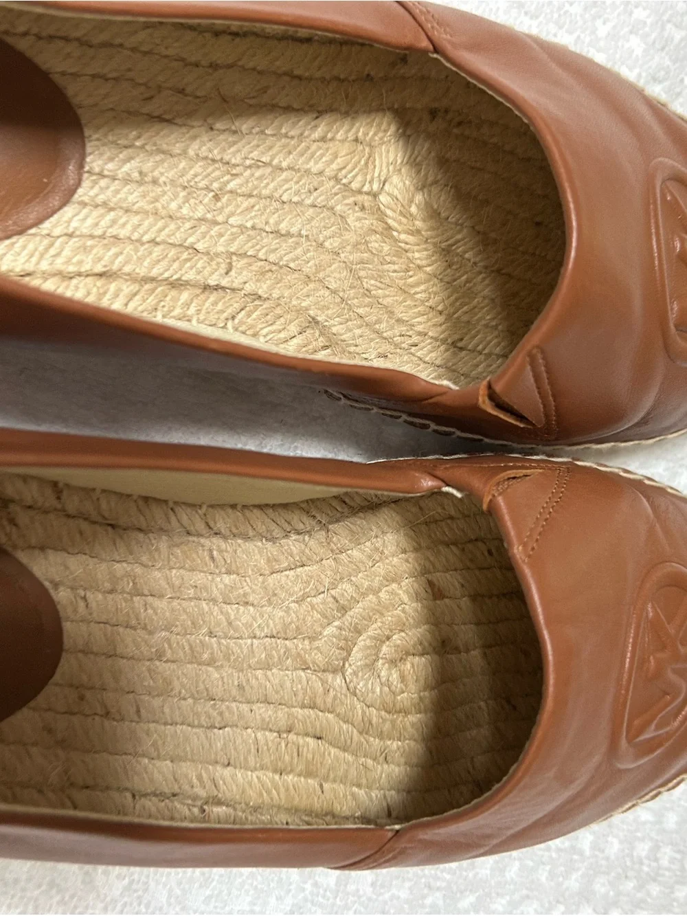 Michael Kors Cognac Leather MK Espadrille Flats